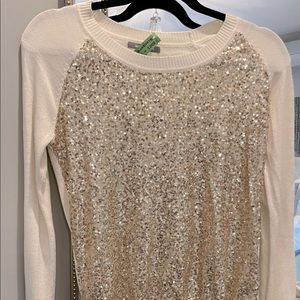 Buckle Gold Sequin Sweater